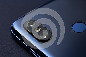 Mobile Phone Camera, flash lens. close up