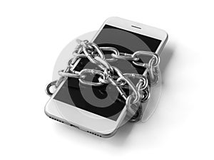 Mobile phone with chain locked isolate