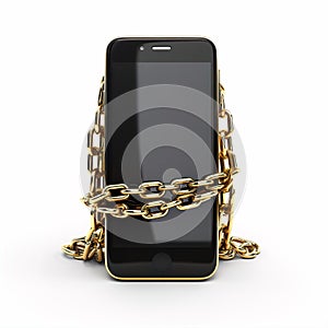 Mobile Phone Chains Security Lock Privacy Protection Illustration