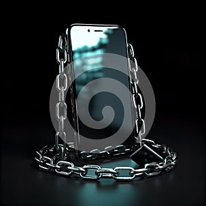 Mobile Phone Chains Security Lock Privacy Protection Illustration