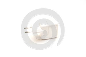 Mobile phone charger isolated on white