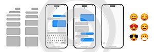 mobile phone chat design template vector photo