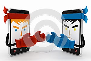 Mobile phone conflict or fight