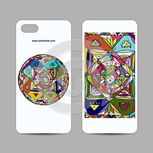 Mobile phone cover design, ethnic mandala