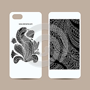 Mobile phone cover design, floral mandala