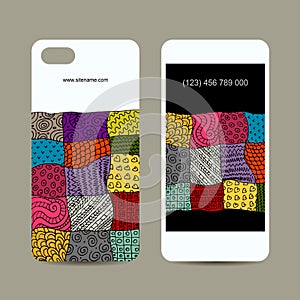 Mobile phone cover design. Floral ornament