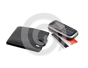 Mobile phone with credit card