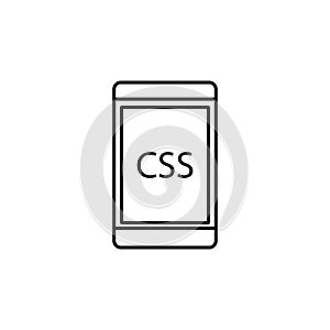 mobile phone CSS icon. Element of online and web for mobile concept and web apps icon. Thin line icon for website design and