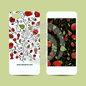 Mobile phone design, floral background