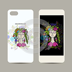 Mobile phone design, floral fairy