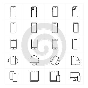 Mobile Phone Device icons,Vector and Illustration