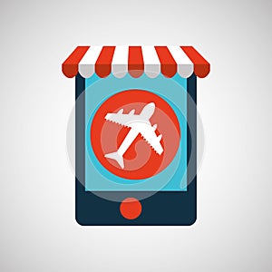 Mobile phone e-commerce and travel airport