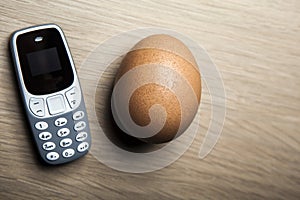 Mobile phone egg table background