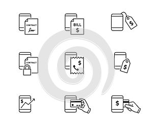 Mobile phone expense icons photo
