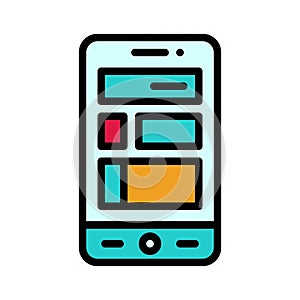 Mobile phone features icon, Mobile application vector illustration