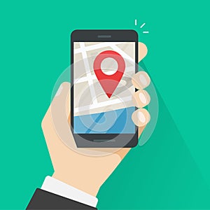 Mobile phone geo location, smartphone gps navigator city map pointer