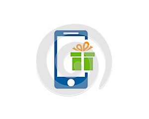 Mobile Phone Gift Icon Logo Design Element