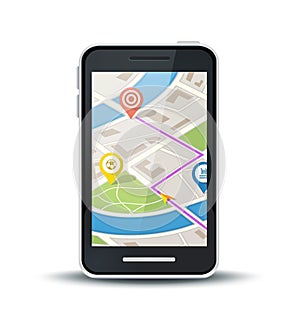 Mobile phone with gps map application