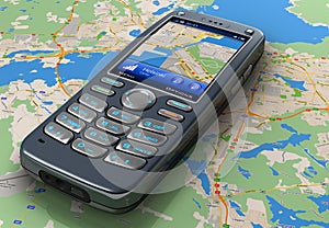 Mobile phone with GPS navigation