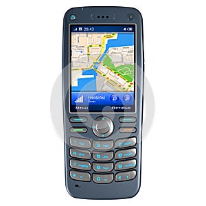 Mobile phone with GPS navigation