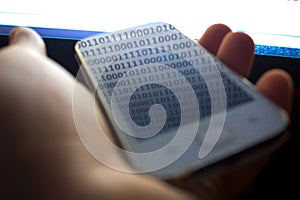 Mobile phone in the hand