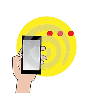 Mobile phone in hand icon