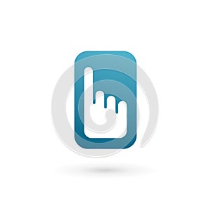 Mobile phone hand touch screen app logo icon design template elements