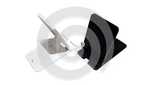 Mobile Phone Holder Stand Can Foldable and Adjustable for Multiple Angles Isolated on White Background