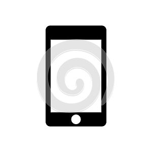 Mobile phone icon. Black moible phone with white screen vector eps10