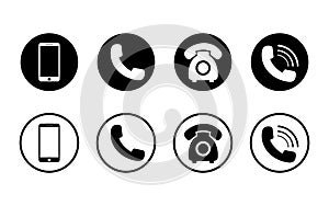 Mobile phone icon on isolated background.Set of call icon and telephone, smart in flat style for web. Phone symbol pack. vector