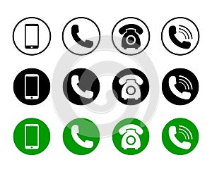 Mobile phone icon on isolated background.Set of call icon and telephone, smart in flat style for web. Phone symbol pack. vector