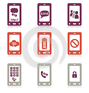 Mobile phone icon set