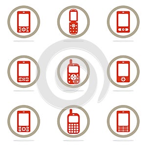 Mobile phone icon set