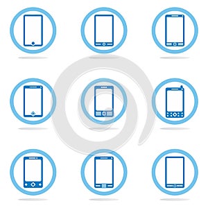 Mobile phone icon set