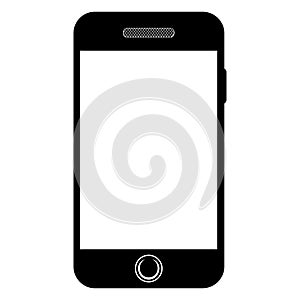 Mobile phone icon. Smartphone with blank screen. Flat simple style. Mobile icon