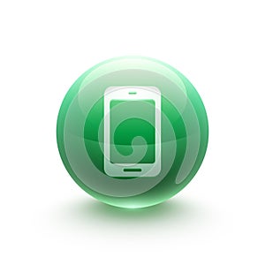 Mobile phone icon sphere