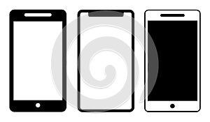 Mobile phone icons template black photo