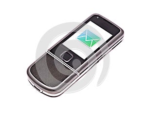 Mobile phone with incoming message (SMS)