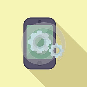 Mobile phone interface icon flat vector. Api support