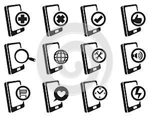 Mobile Phone Internet Vector Icon Set