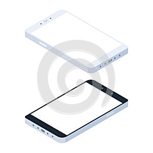 Mobile phone in isometric view