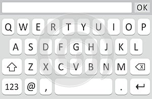 Mobile phone keyboard vector template, smatrphone keypad interface