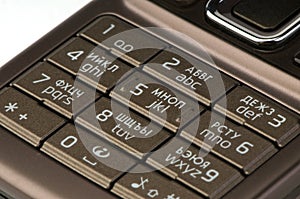 Mobile phone keypad close-up