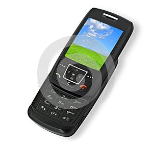 Mobile phone with landscape