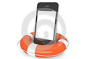 Mobile Phone with lifebuoy