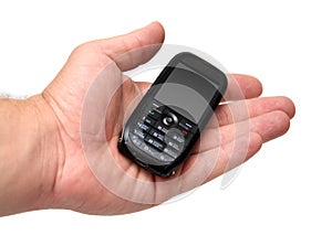 Mobile phone on man hand