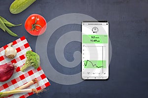 Mobile phone with measuring blood sugar level app using NFC sensors