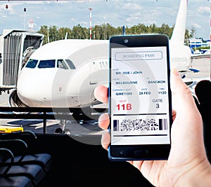 Mobile phone with mobile boarding pass