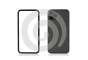 Mobile phone mockup, front and back sides