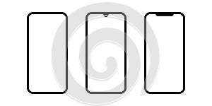 Mobile phone mockup vector illustration. cellphone, smartphone isolated on white background. simple modern design